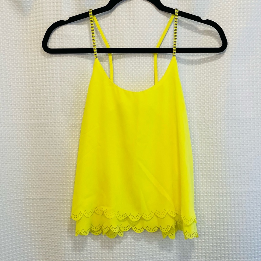 Yellow Scallop Flowy Tank